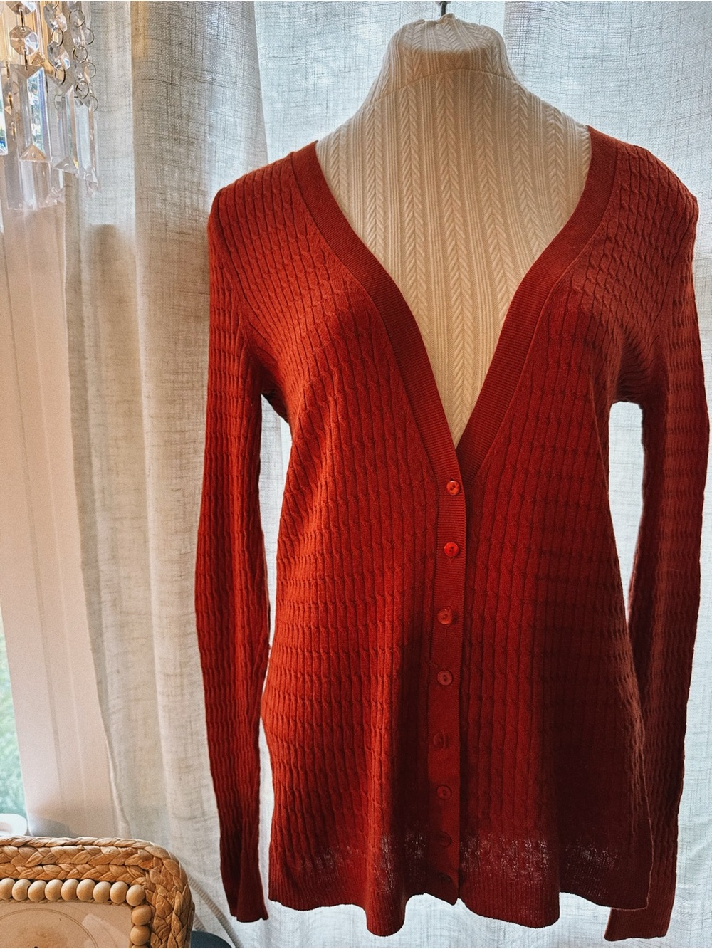 Massimo Dutti• Terrcotta•Silk/Cash Blend• Soft Spoken • Well Traveled